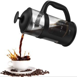 Fish Dive Tea & Coffee maker. 16oz/1000ml. Black, stainless steel and glass.
